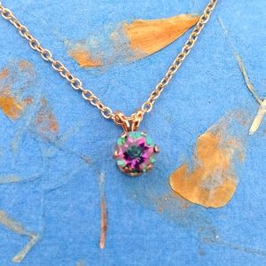 14KT Gold Mystic Topaz Pendant on a Chain